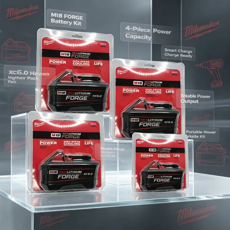 100% New Milwaukee M18 REDLITHIUM FORGE XC6.0 18V, 48-11-1861 charge – Lithium Ion Battery ,for M18 Series Cordless Power Tools