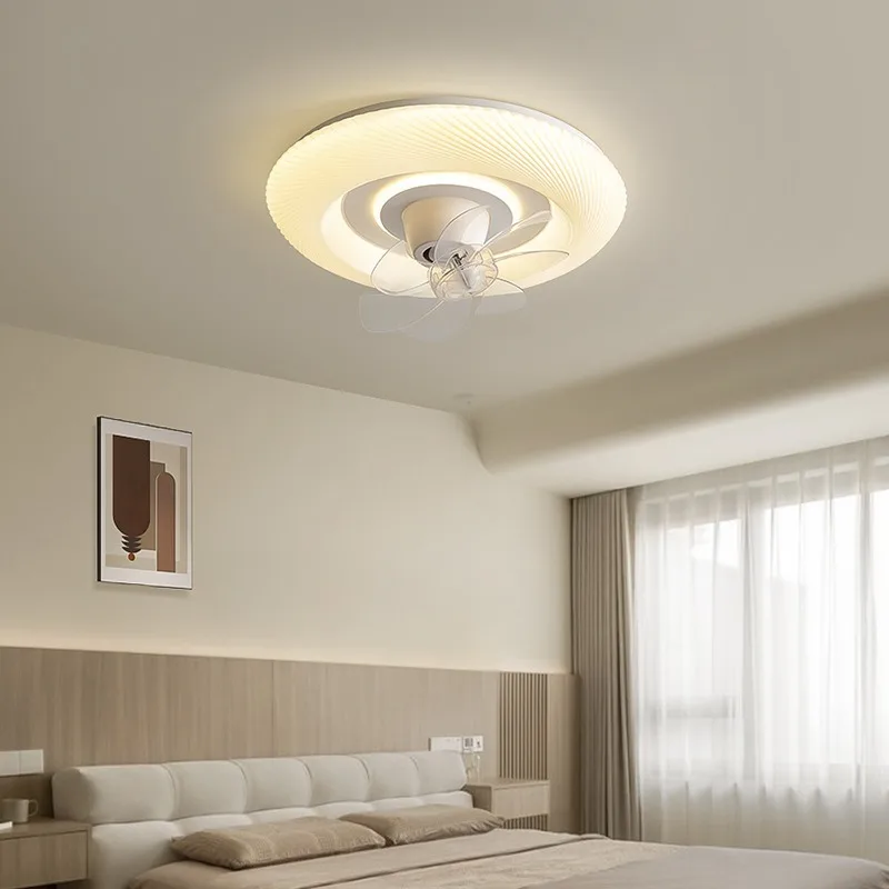 Cream Style Ceiling Fan Light Living Dining Room Cafe Bedroom 360 Degree Shaking Electric LED Ceiling Fan Lamps Shaking Function