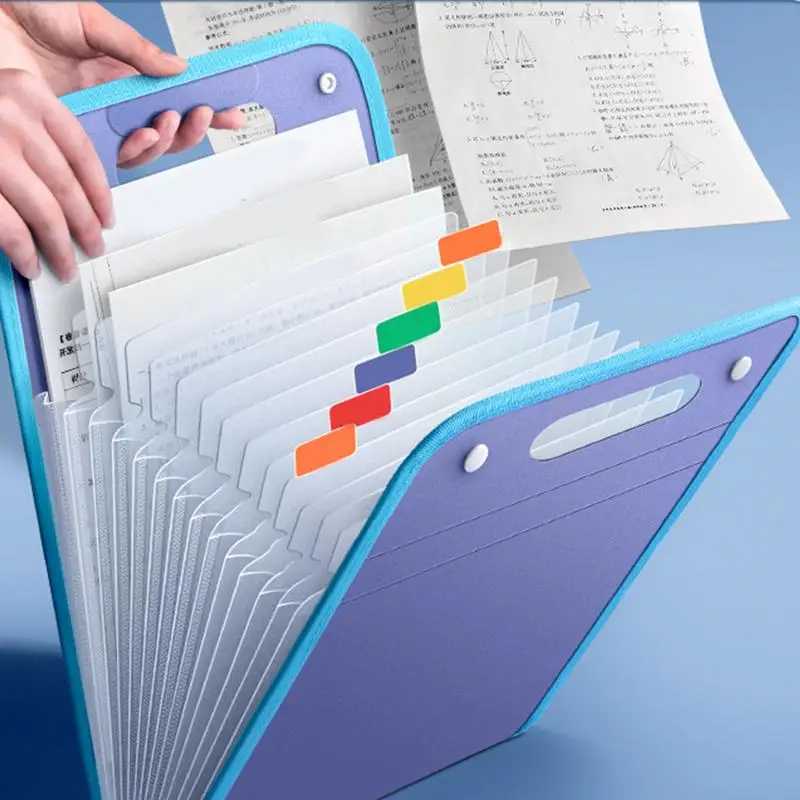 Expandable File Folder Organizer A4 File Accordion Organizer With 13 Pockets Large Capacity Waterproof Document Case Folder