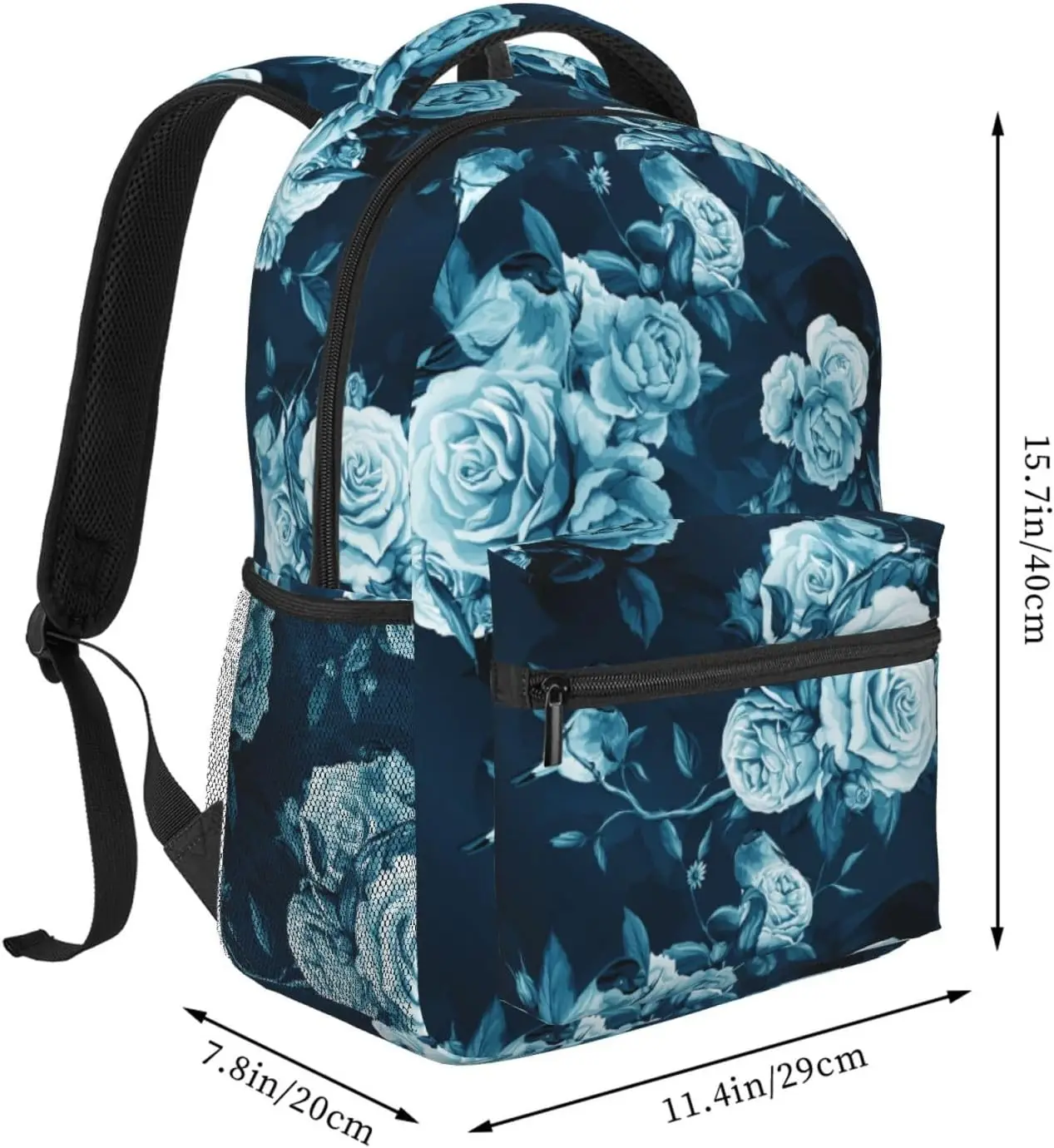 Blue Rose Bird Lightweight Laptop Backpack for Women Men College Bookbag Casual Daypack Travel Bag