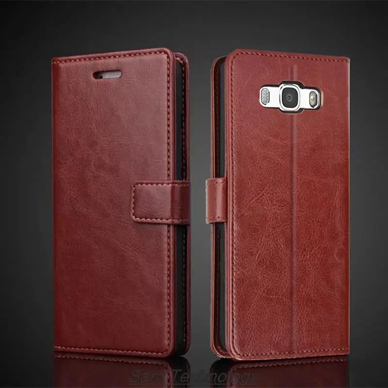 Funda con tarjetero para Samsung Galaxy J5 2016 J510F J510, cubierta de cuero Pu con tapa, Retro, BILLETERA, funda de teléfono de negocios