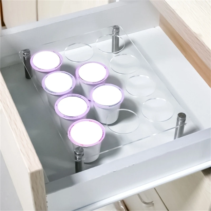 Ripiano per caffè M2EE Ripiano per cialde caffè in materiale acrilico per visualizzazione della conservazione