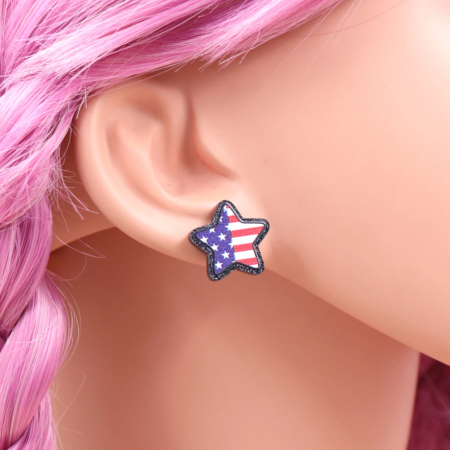 4th of July Independence Day Stud Drop Earrings Hoop Flag TRENDY Acrylic Jewelry For women