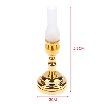 1/12 Scale Dollhouse อุปกรณ์เสริม Miniature โคมไฟติดผนังโคมไฟ,ตุ๊กตาตารางโคมไฟ,แบตเตอรี่ดำเนินการพร้อมสวิตช์เปิด/ปิด