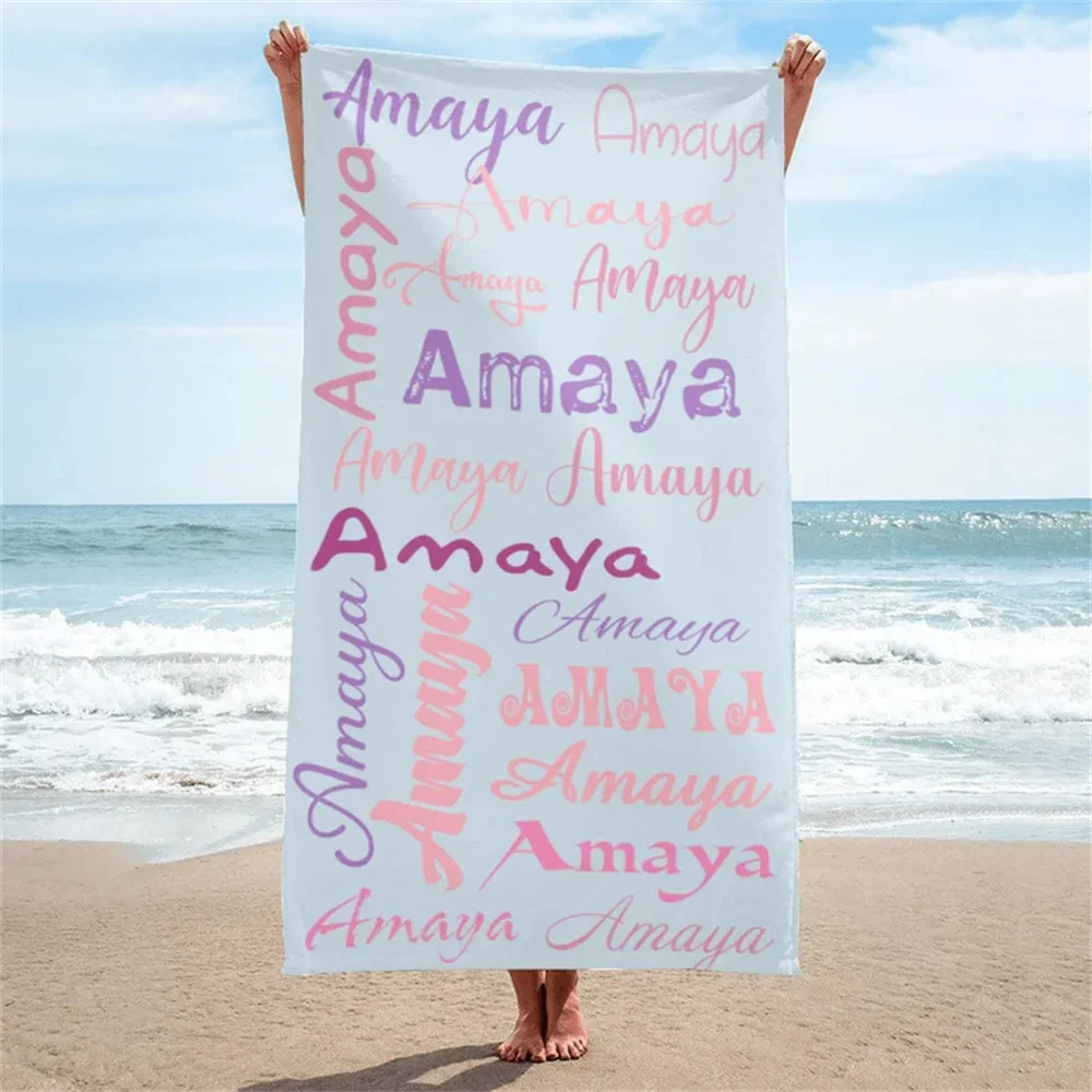 

Custom Name Beach Towel For Kids Personalized Bath Towel With Name Monogram Pool Towel Vacation Gift Picnic Towel Party Gift