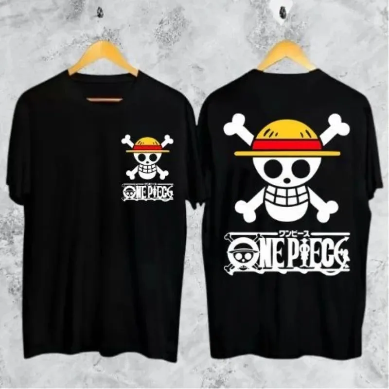 One Piece Animation Peripheral Pure Cotton Comfortable Unisex Personalized Pattern Distro T-Shirt Creative Short Sleeve