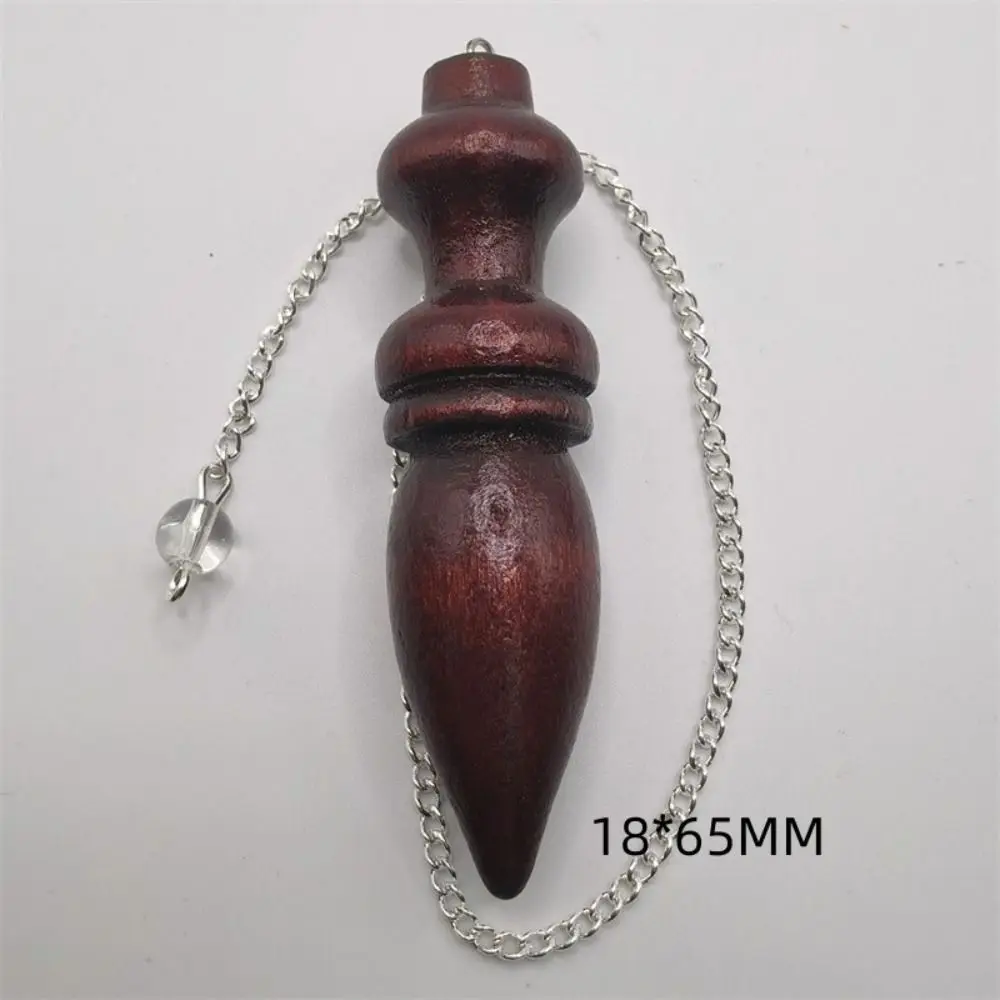 Portable Wooden Natural Wooden Pendulum Healing Amulet Reiki Pendulum Pendant Dowsing with Chain Reiki Spiritual Pendulo