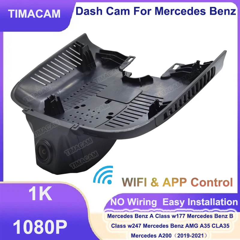 TIMACAM 1080P Dash Cam for Mercedes Benz A Class w177 for Mercedes Benz AMG A35 CLA35 for Mercedes B Class w247 w118 2019 2021