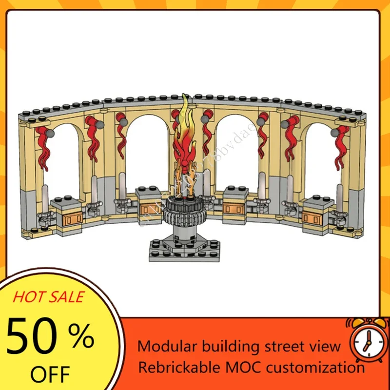 195PCS MOC Medieval Building Block Model Medieval Minifigure Stand Technical Brick DIY Assembly Set Toy For Child Holiday Gifts