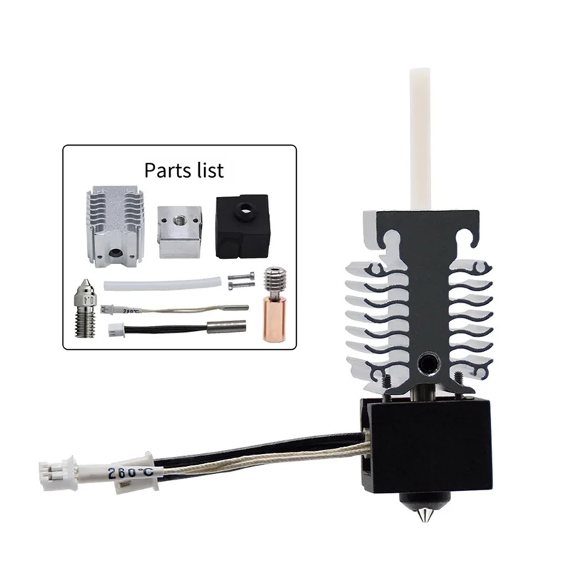 

EF-For Ender-3-V3 SE Комплект сопел Hotend 0,4 мм 24 В 40 Вт Серебряный нагревательный блок Экструдер Hotend Комплект