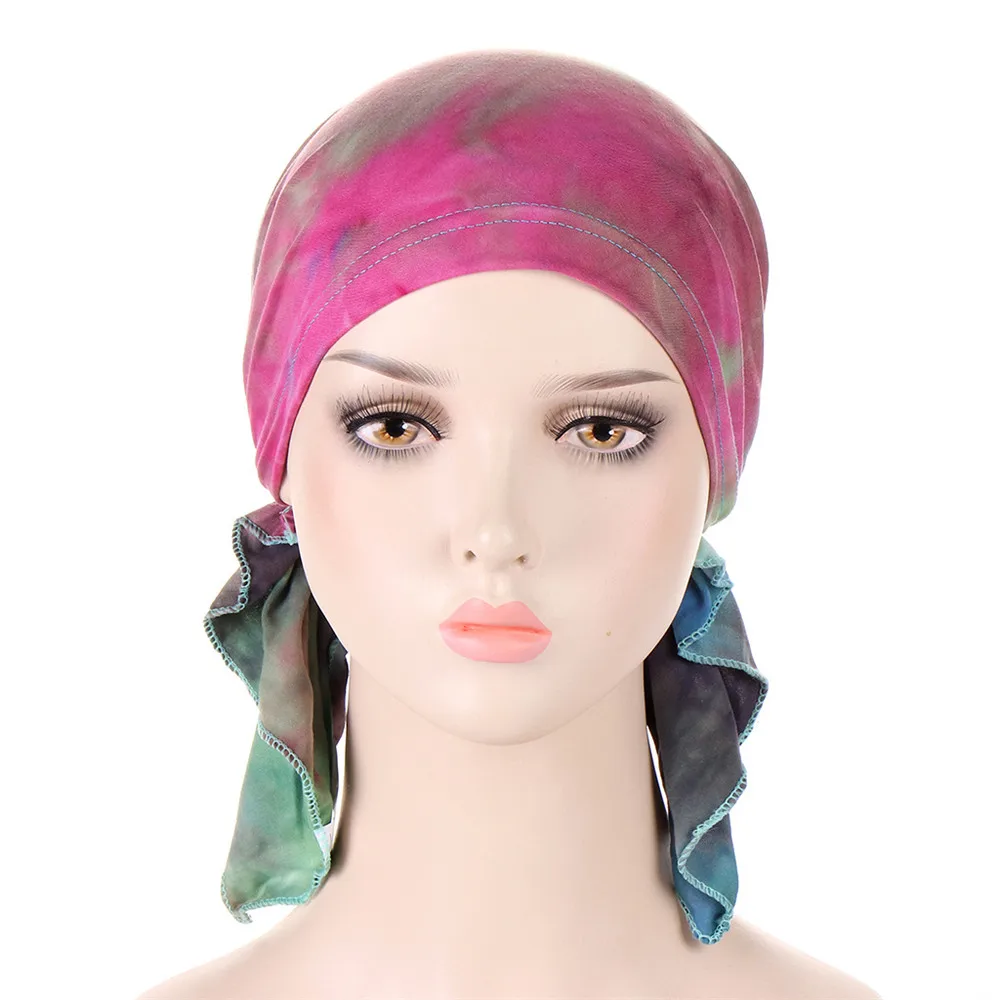 2024 New Fashion Printed Women Inner Hijab Caps Muslim Turban Caps Head Scarf Bonnet Ladies Under Hijab Scarf Turbante Mujer