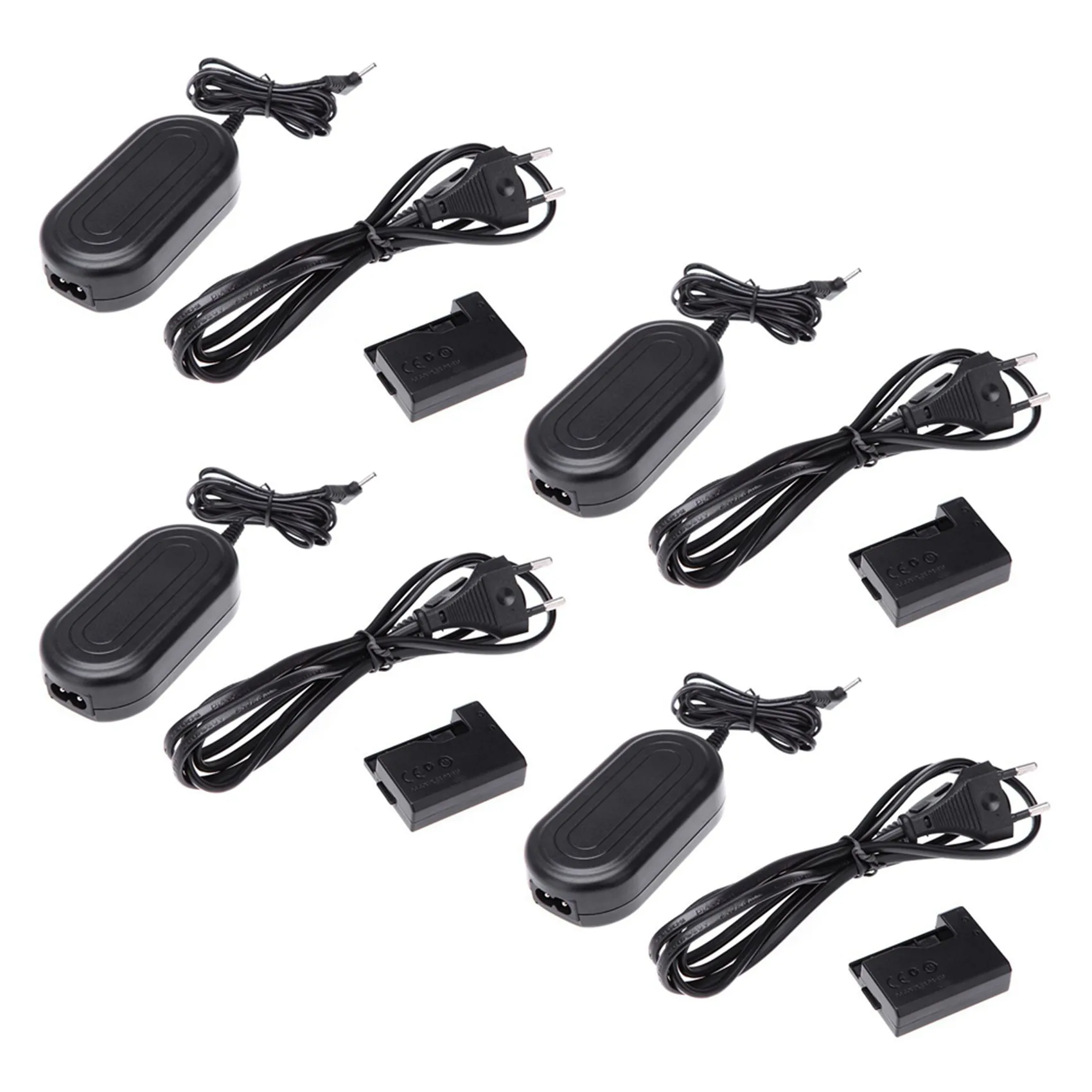 AT12 4X ACK - E10 AC 100 - 240V Power Adapter With DC Transformer Cable Kit For Canon EOS 1100D / Kiss X50 / Rebel T3 (Black)