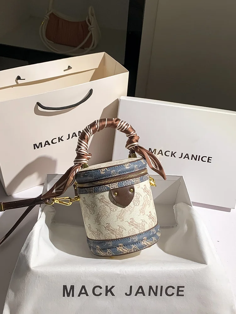 mackjanice-luxury-carriage-print-color-block-wealth-tube-women's-handbag-autumn-winter-new-style-soft-cowhide-leather-wallet