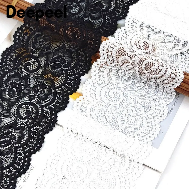 2/5Yards 10cm Embroidery Lace Trim Black White Laces Ribbon Fabric Clothes Decorative Wedding Dress Sewing Material Accessories