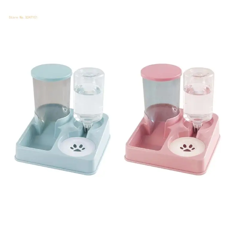 2 in 1 Pet Large Dog Water Bowl Water Dispenser Set 1000ml Water Bottle Dropship