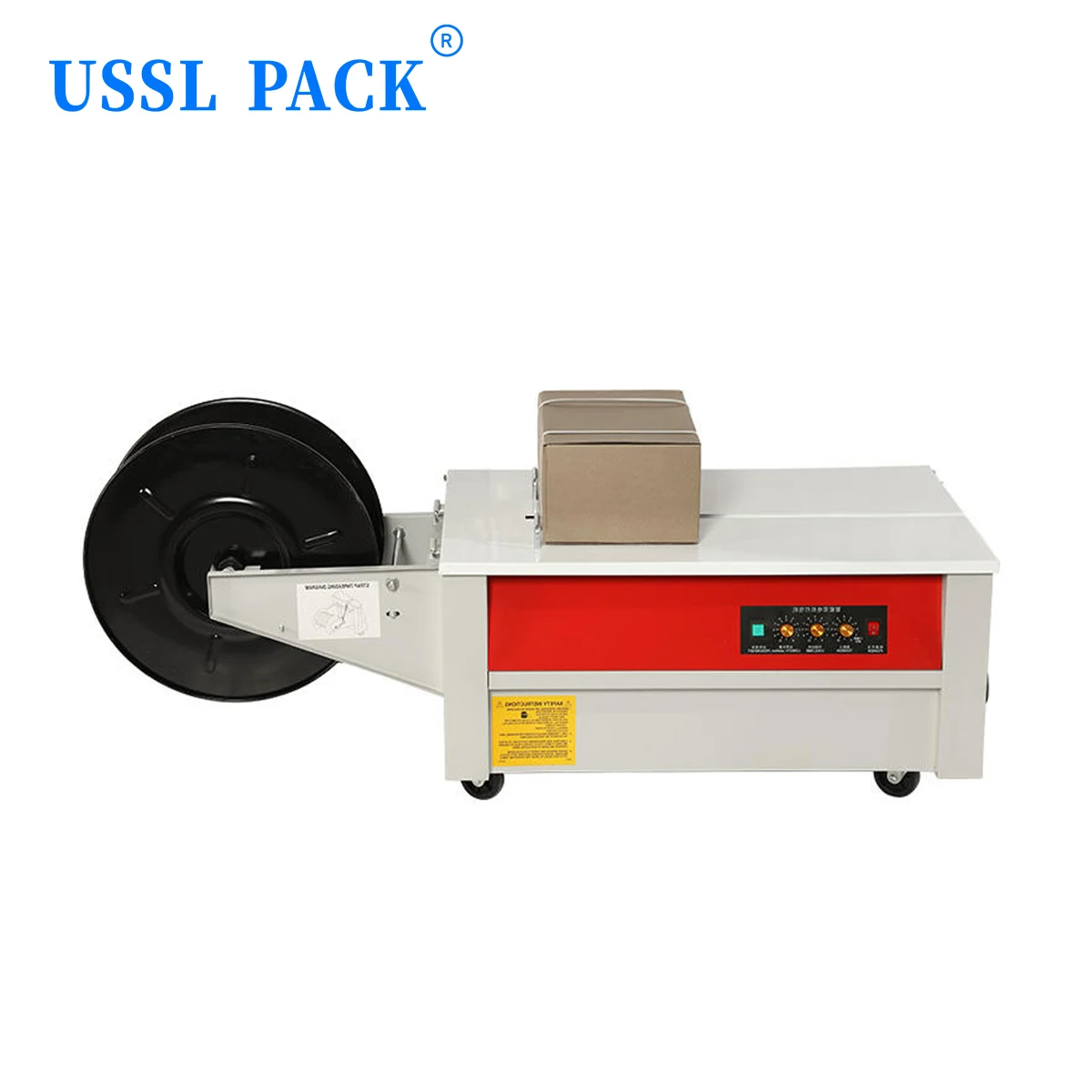 KZ-900 Triple Knob Hot Fusion Carton Binder For Small E-commerce Warehouse Packing Jobs Low Table Semi-Auto PP Strapping Machine