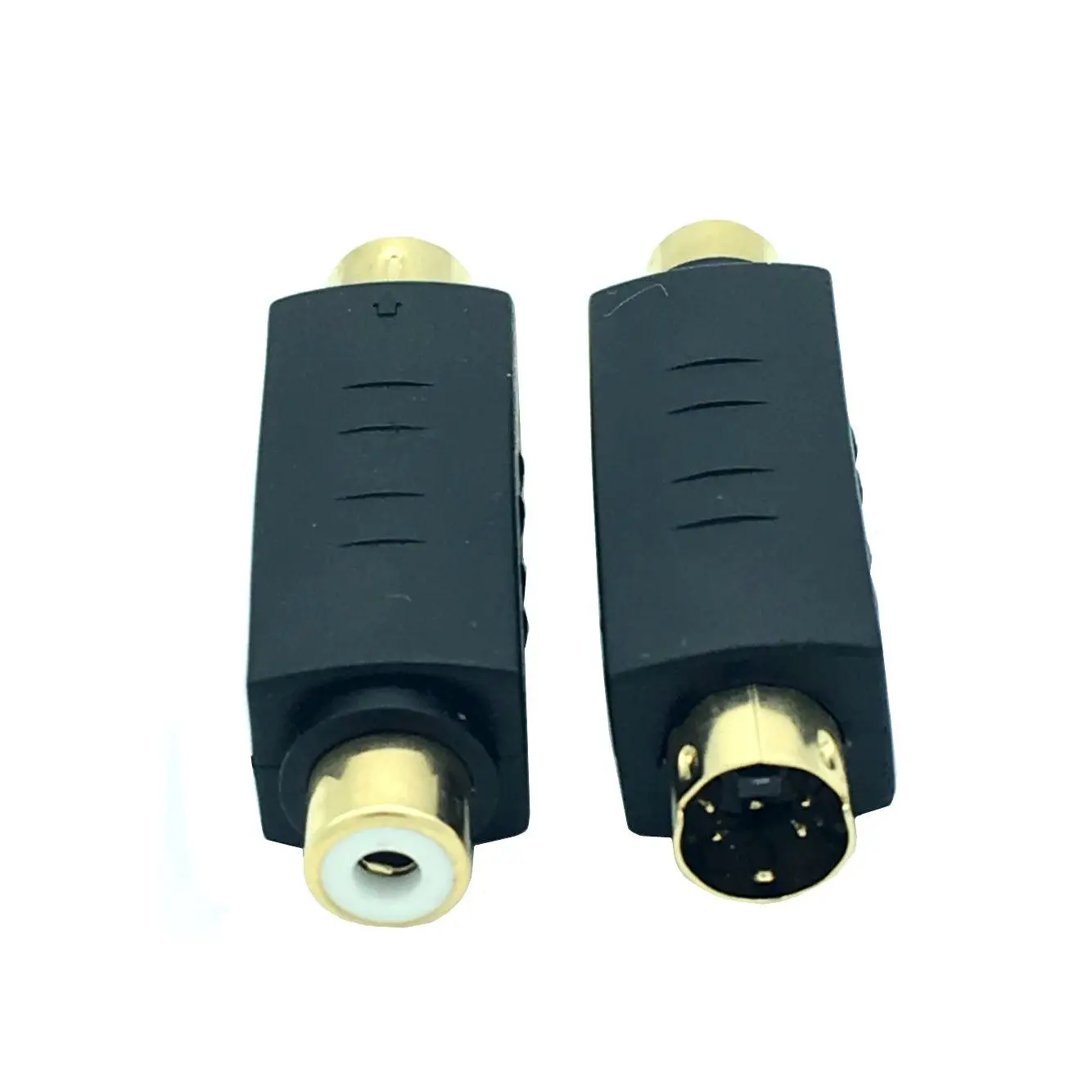 S-video macho para rca fêmea conversor de tomada de adaptador de vídeo composto, mini din 4 pinos acoplador adaptador de conector de extensão