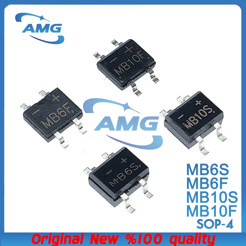 50PCS MB 6S MB 10S MB6F MB10F SOP-4 Bridge Rectifier