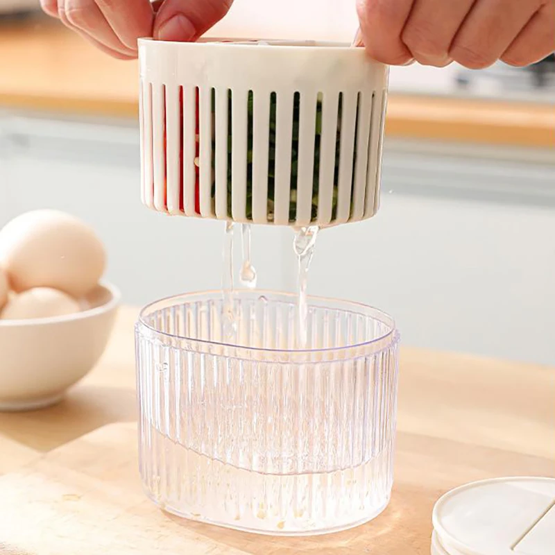 Kitchen Onion Ginger Garlic Storage Box Household Refrigerator With Lid Sealed Compartment Fresh-Keeping Box Sealed Box