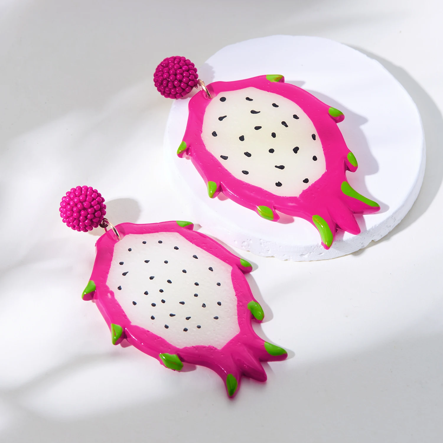 Fashion Acrylic Fruit Big Dangle Earrings For Women Trend Lemon Strawberry Pitaya Simulated Fruit Pendant Earring Charm Jewelry