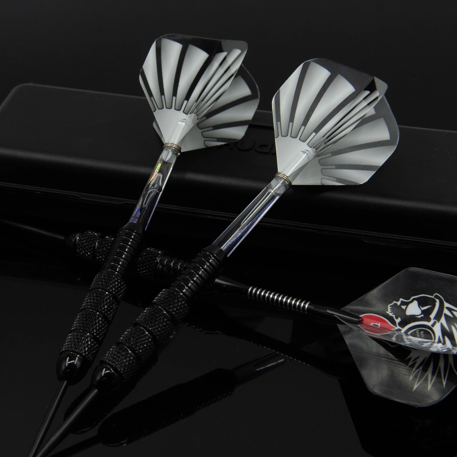 Huanqu 24g Professional Hard Dart Set, Black Non-Slip Dart Shafts, 2Ba Universal Darts, with Spare Dart Shafts and Pet Dart Wing Storage Box, Suitable for Dart Training, Competitive Games, Home Entertainment, and Bar Games view 6