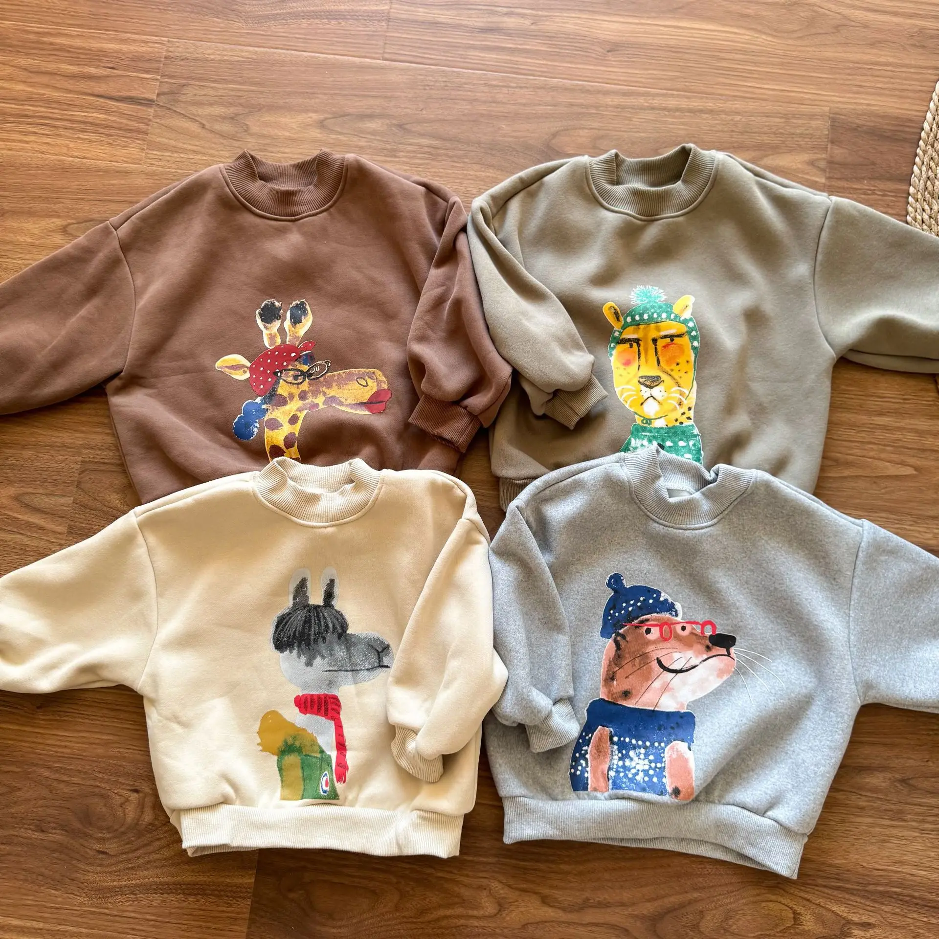 الأطفال سترة الكشمير المعنقة 2025 الخريف والشتاء جديد نصف عالية الرقبة طفلة البلوز 1-10 سنة الصبي بلوزات الصوف #5