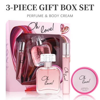 Women's Fragrance Sets 0.5 Oz and 1.7 Oz Eau de Parfum Spray, 2.9 Oz Body Cream OH LOVE! 3 Pcs Gifts for Women EDP and Lotion