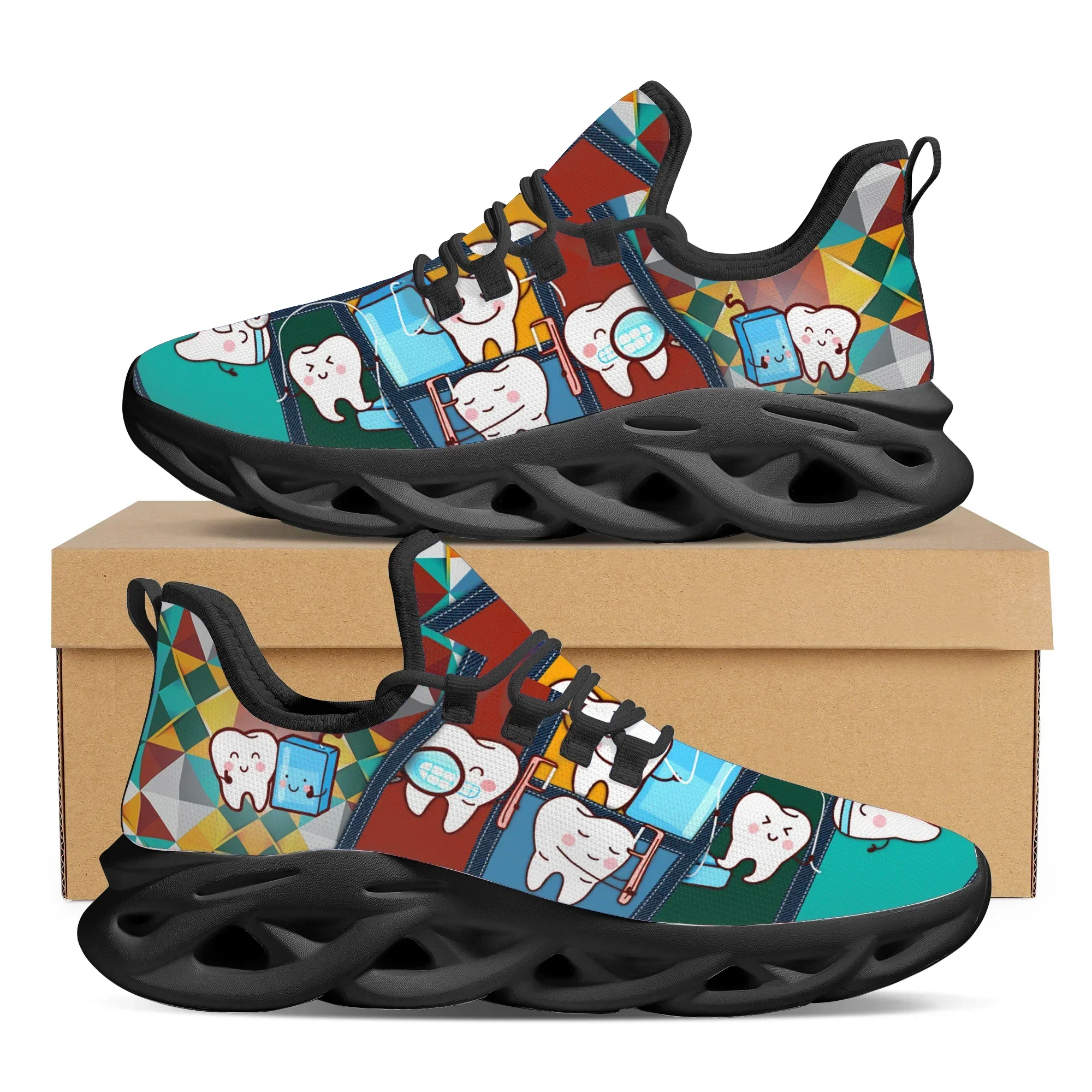 

Забавные мультяшные кроссовки с зубным дизайном, нескользящие, уютные, на платформе, для медсестер, подарок на День матери, новый тренд