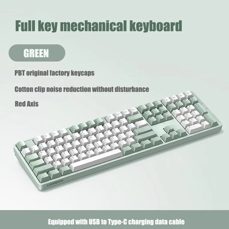 Ku103 Mechanical Keyboard Red Axis Office Game Wired PBT Keycap Computer Full size Esports for Male and Female Students