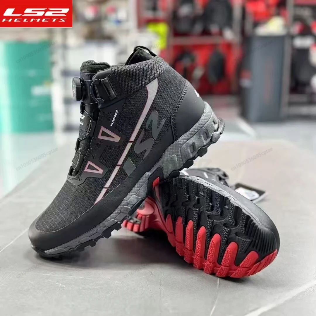 

LS2 mbw015 Men's Breathable Boots Motorcycle Waterproof Boots Men's Motorcycle Shoes motocross boots 0.2