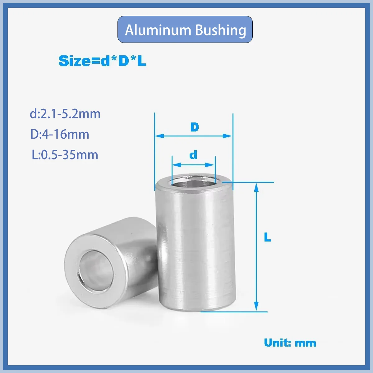 

Aluminum Bushing Through-Hole Gasket Spacer Non-threaded Standoffs/M2 M3 M4 M5M6M7 Aluminum flat washe