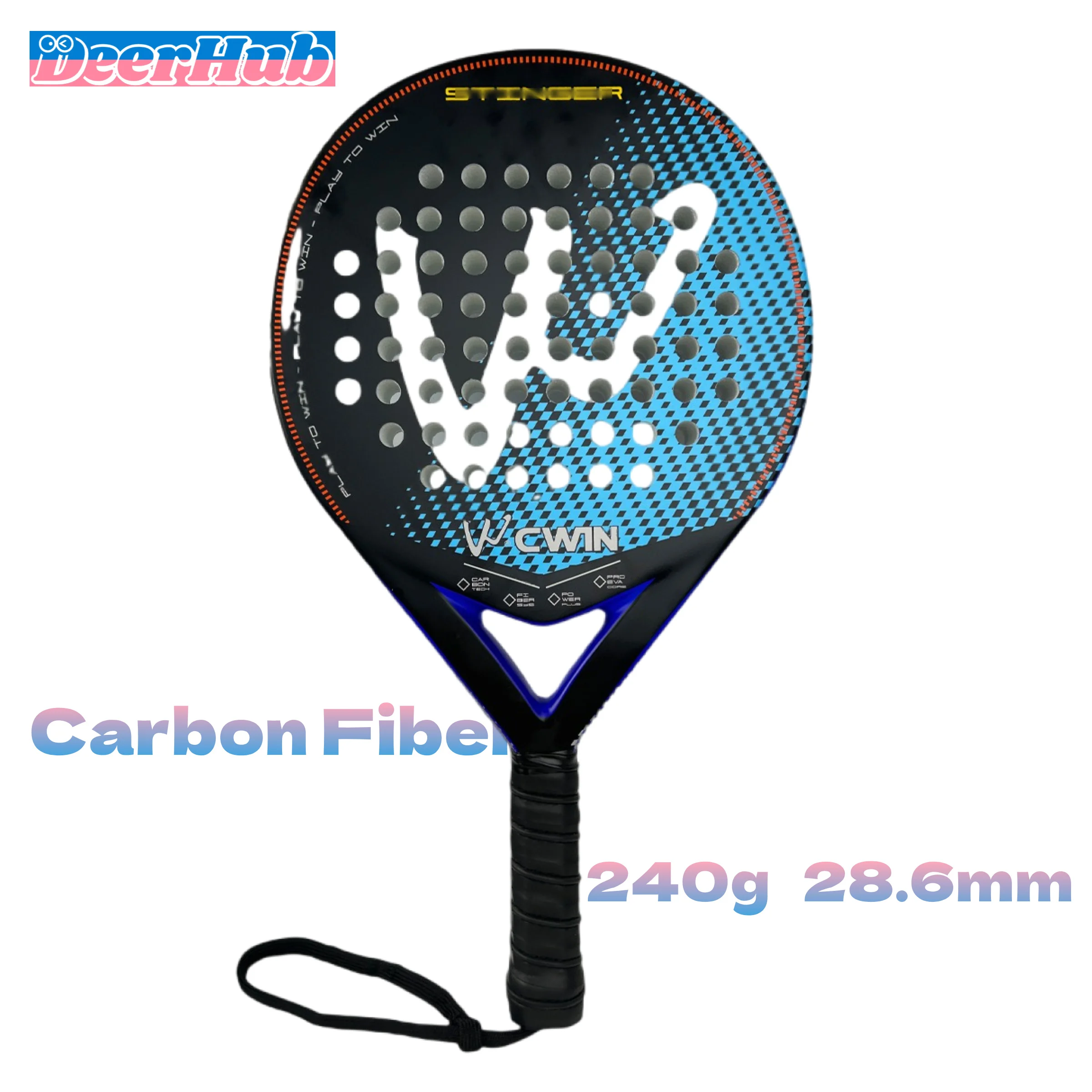 

Full Carbon Padel Racket Professional Lightweight Large Sweet Spot High Rebound Directional Drilling DeerHub