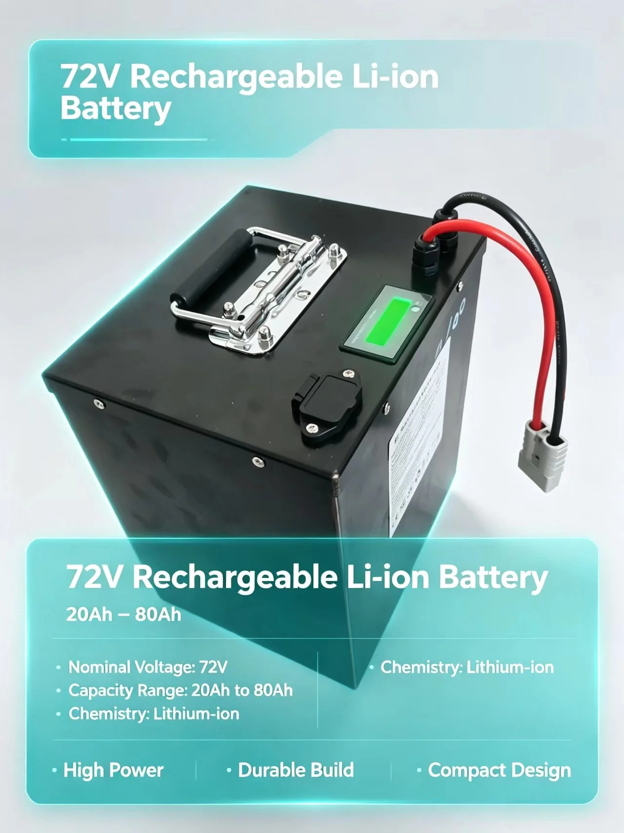 Lithium-ion Batterie 72V 20AH 30AH 40Ah 50AH 60AH 70AH 80Ah Avec BMS Pour Moto Voiture Électrique Pédale Énergie Chariot De Golf