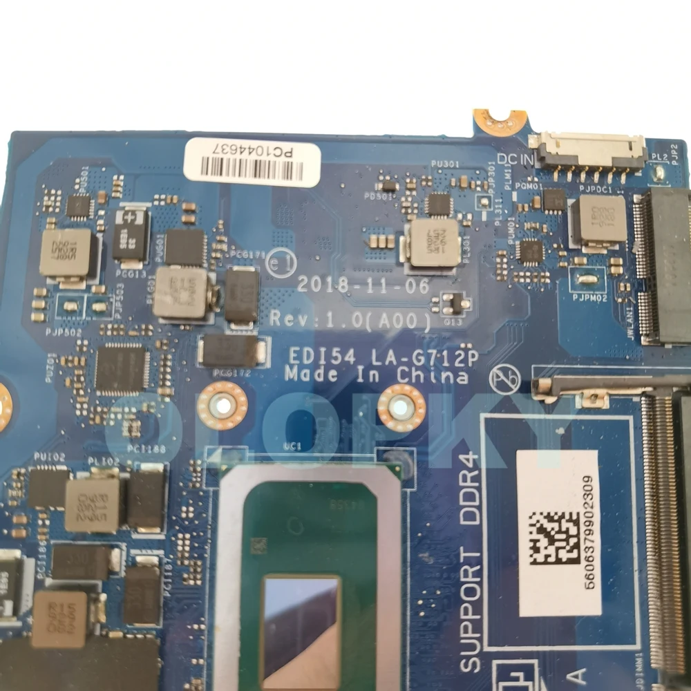 

LA-G712P Mainboard For DELL Inspiron 3480 3580 3583 Laptop Motherboard 0TWYDT 0VFMW4 i3-8145U i5-8265U i7-8565U CPU DDR4