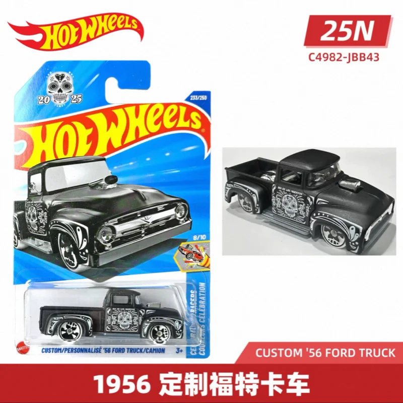 

Hot Wheels C4982 # 233 Коллекционная модель Ford Truck HW 1956 года, «День мертвых/Хэллоуин», масштаб 1:64, литая под давлением, 2025, в футляре N