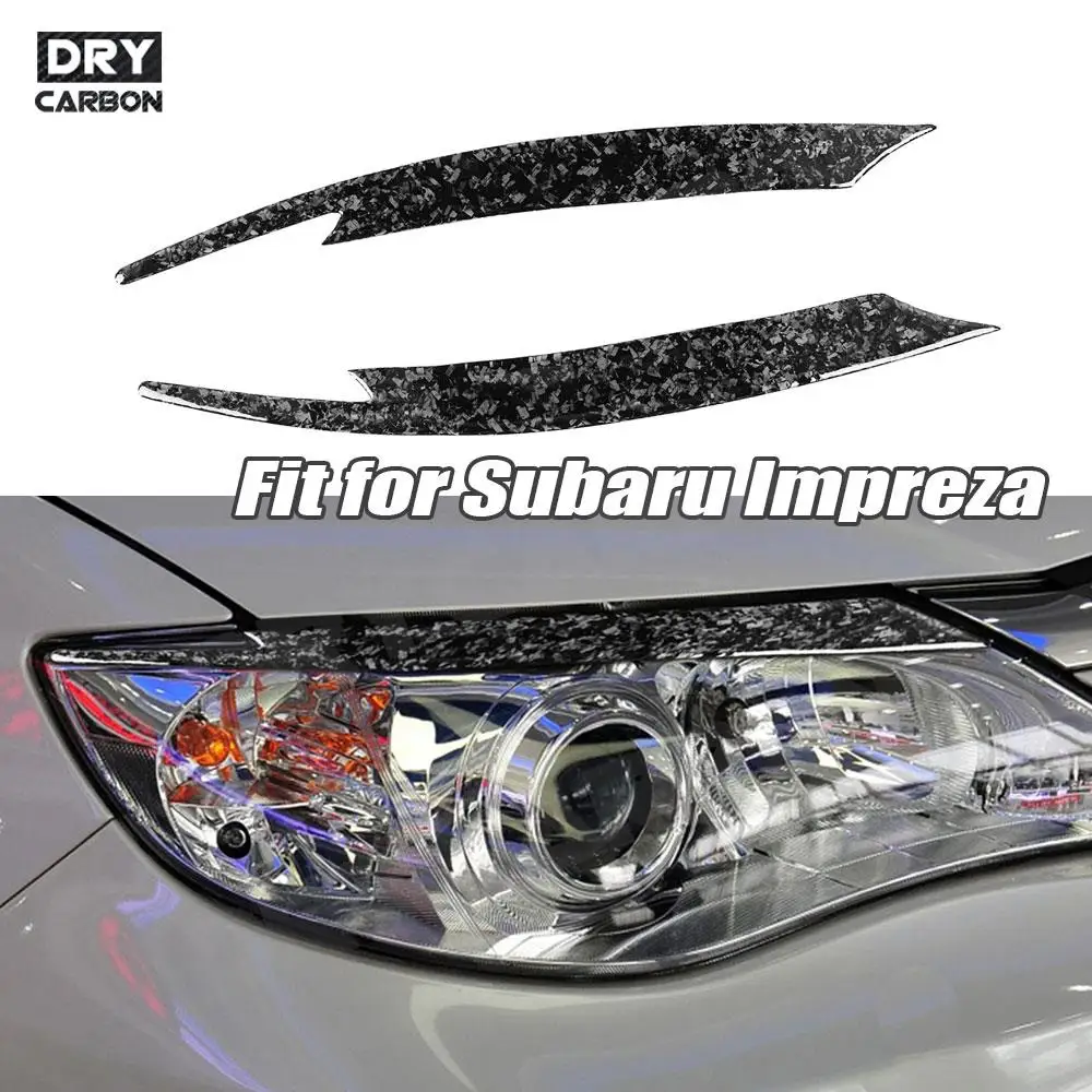 

Forged Carbon Fiber Front Bumper Eyebrows Trims Front Eyelids Trims Stickers Cover for Subaru WRX 10th 2008-2011