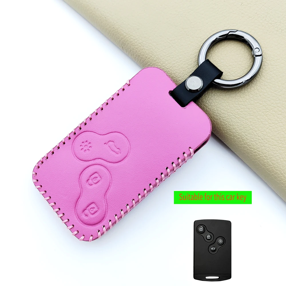 New Pink Car Remote Key Case Cover Shell For Renault Koleos Captur Megane Clio Scenic Talisman Arkana For Dacia Sandero Card Fob