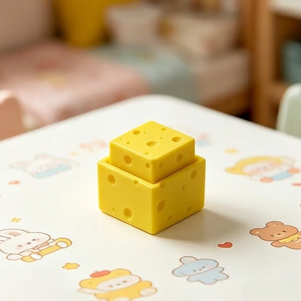 Funny Food Shape Toast Keyboard Clicker Finger Press Squeeze Dessert Cheese Keyboard Fruits 3D Printed Mini Mechanical Keyboard
