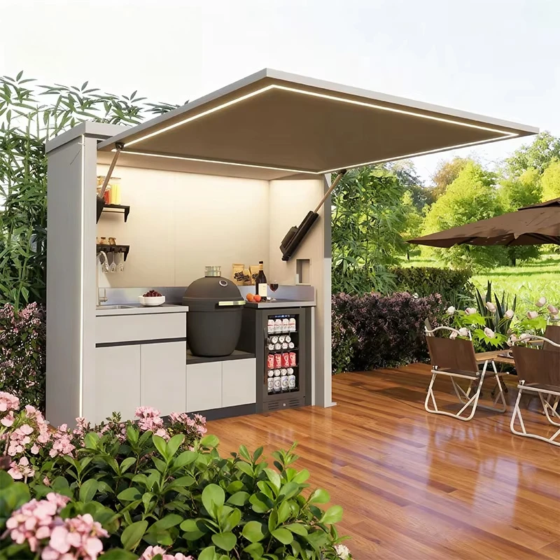 Heavy Duty High Quality Outdoor BBQ Cooking Kitchen Modular Outdoor Kitchen Cabinet For Patio Garden Barbecue Gathering
