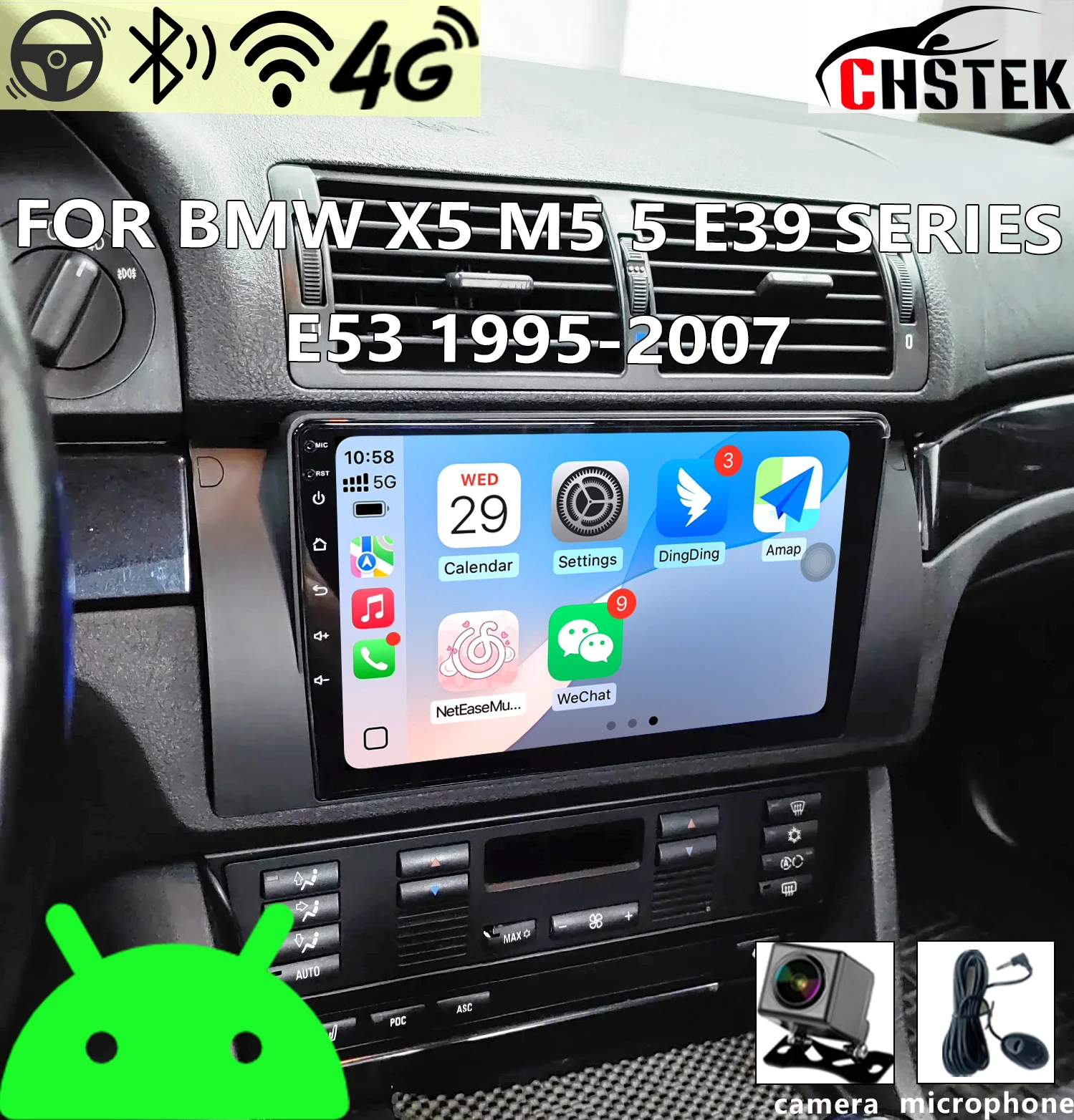 

WIFI 4G Carplay For BMW 5 Series E39 X5 E53 M5 Car Radio 1995-2007 Android System Upgrade Models Navigation Handsfree Autoradio