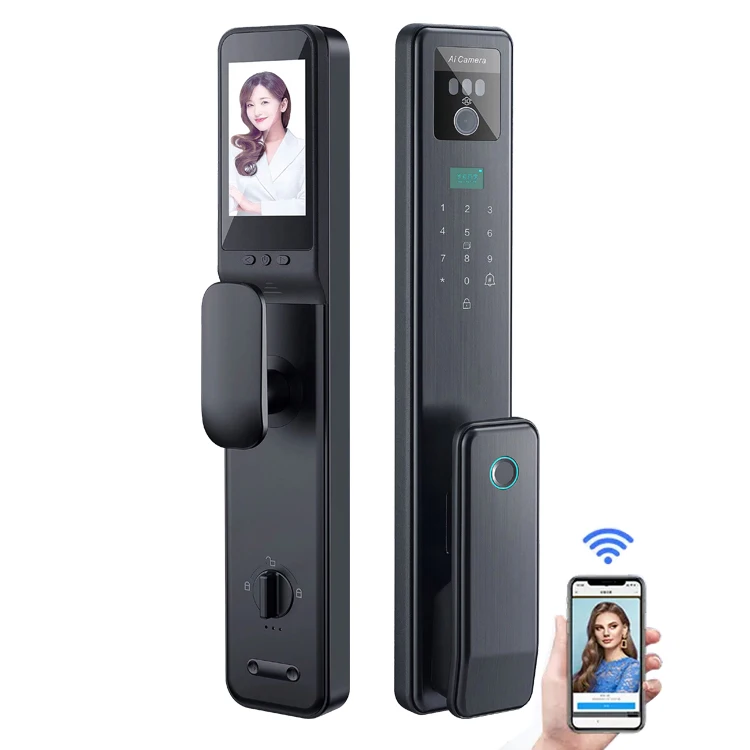 

3D Face Recognition Smart Digital Fingerprint Lock Biometric Lock Rfid Ic Card Wifi App Combination Home Security Door Lock