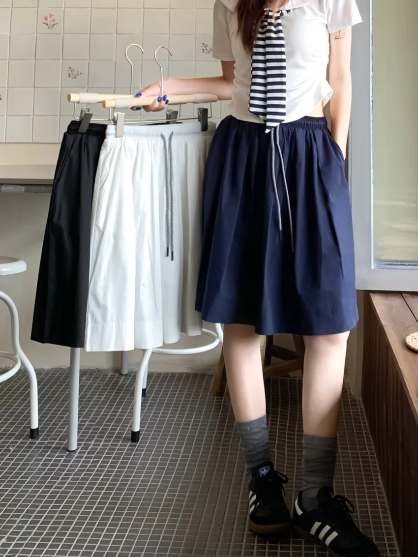 

Alien Kitty M-L Women Mid-Length Skirts Chic All Match High Waist 2025 Sports Loose Camping Casual Streetwear Daily New Summer