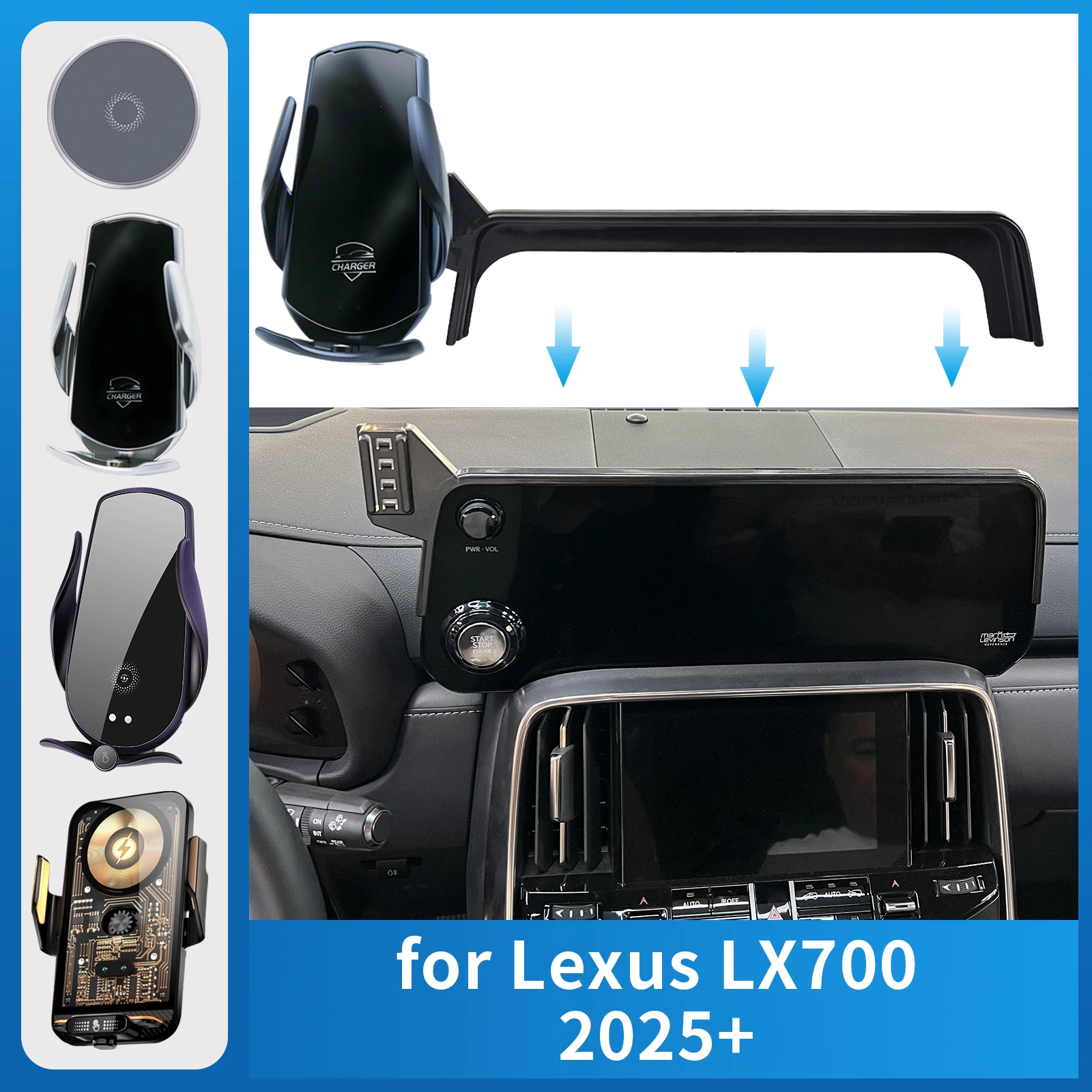 

Car Phone Holder Charging for Lexus LX700 LX 700 2025 2026 LX700H F SPORT Screen Navigation GPS Bracket Base Accessories