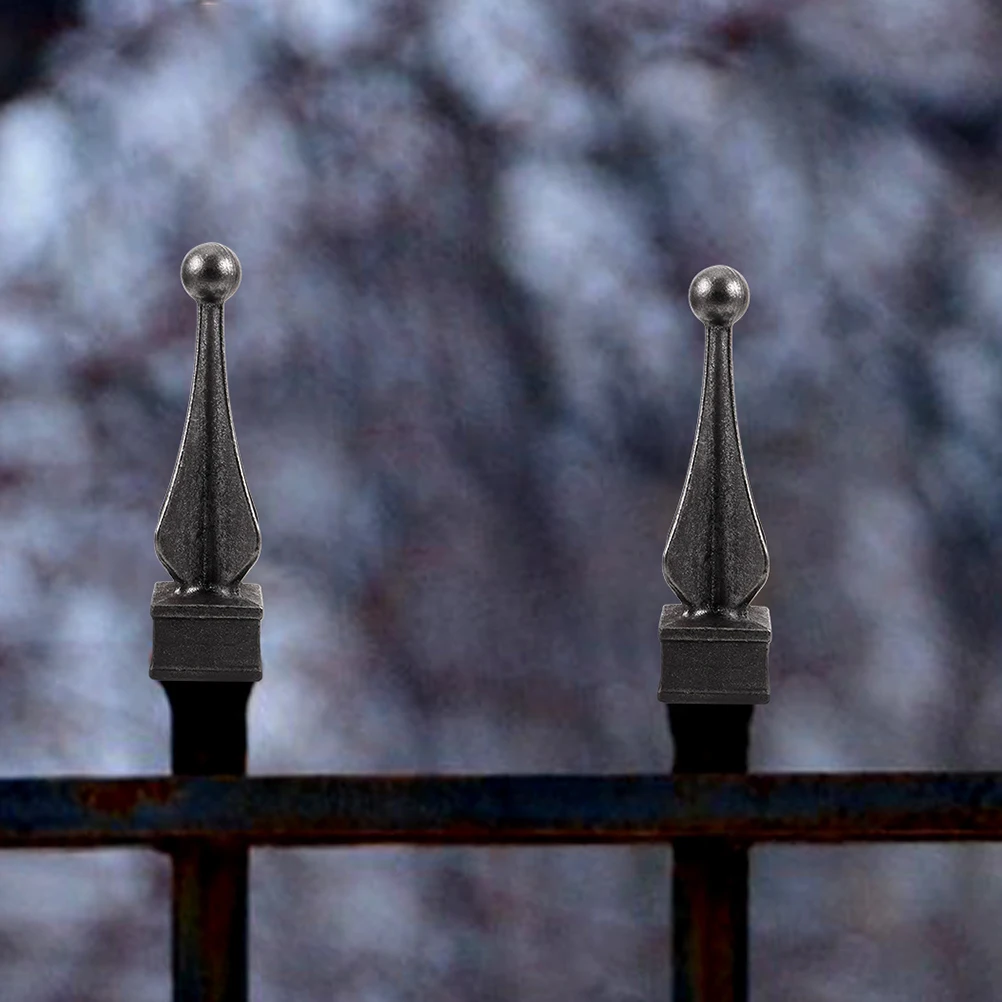 

2pcs Iron Fence Accessories Decorative Metal Finials Garden Yard Railings Security Guardrail Replacement Outdoor Wrought Fence