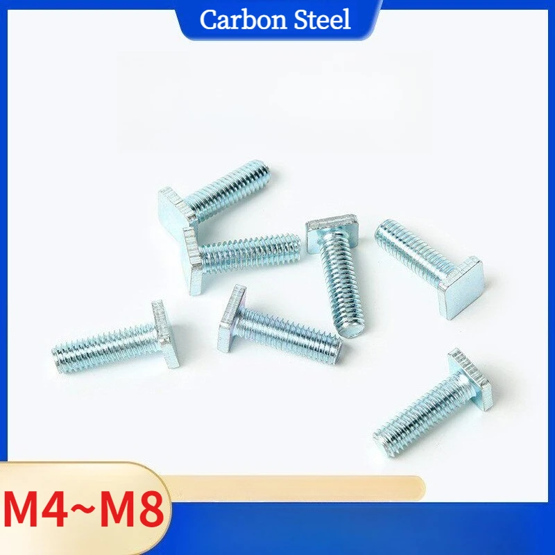 M4 M5 M6 M8 Carbon Steel Galvanized Square Thin Flat Head Bolts T Shape Screw Quadrate Hammer Head