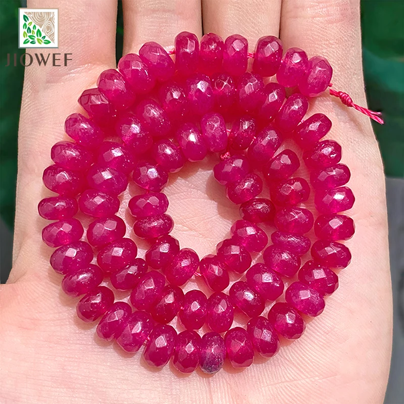 Natürliche Steinperlen, facettiert, weinrot, Jaspis, Rondelle, lose Spacer-Perlen, DIY-Armband-Zubehör, Schmuckherstellung, 15'' Strang, 8mm