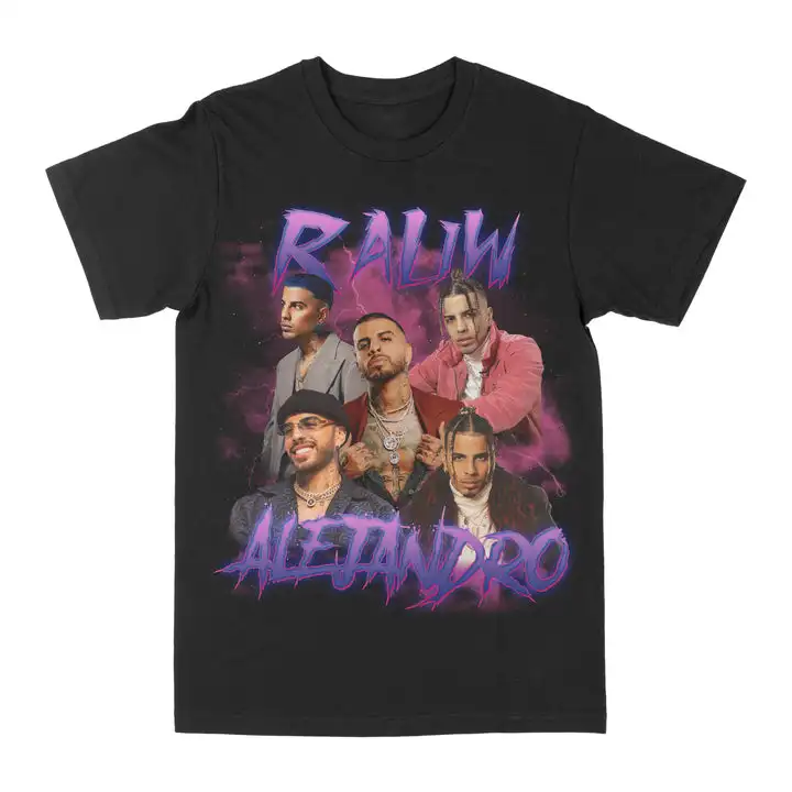 

Rauw Alejandro Graphic Patterned Printed T-shirt Summer Luxury Brand Pure Cotton Men's and Women's T-shirts Short Sleeves