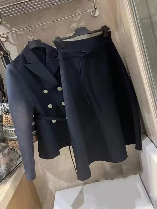 

Ele Design Sense Heavy Work Шелковая мохеровая юбка с высокой талией Юбка-миди трапециевидной формы Универсальная ранняя осень Новое поступление для женщин...