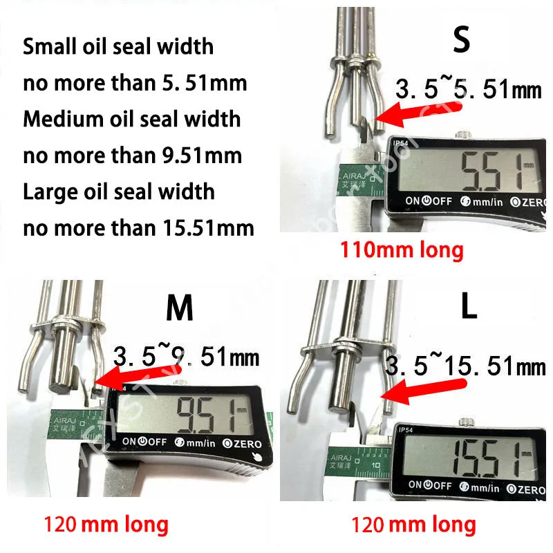 3pcs Thickened Stainless Steel Oil Seal Gasket Pliers Hydraulic Cylinder U-ring Y-ring Oil Seal Installation Removal Tool S M L