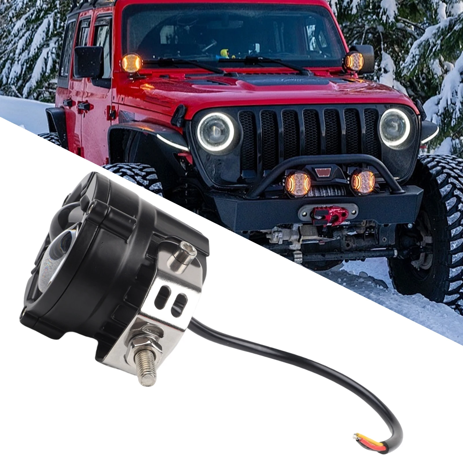 Motorcycle Work Light LED Headlights Off-road Driving Nighttime Visibility Wear-resistant Material Quick Installation